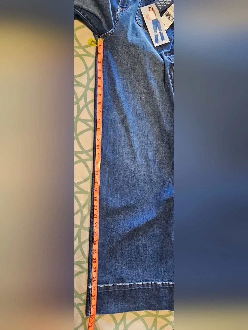 Celebrity Pink Juniors High Wide-Leg Patch Pocket Dark Wash Jeans Size 11/30 NWT - Picture 12 of 16